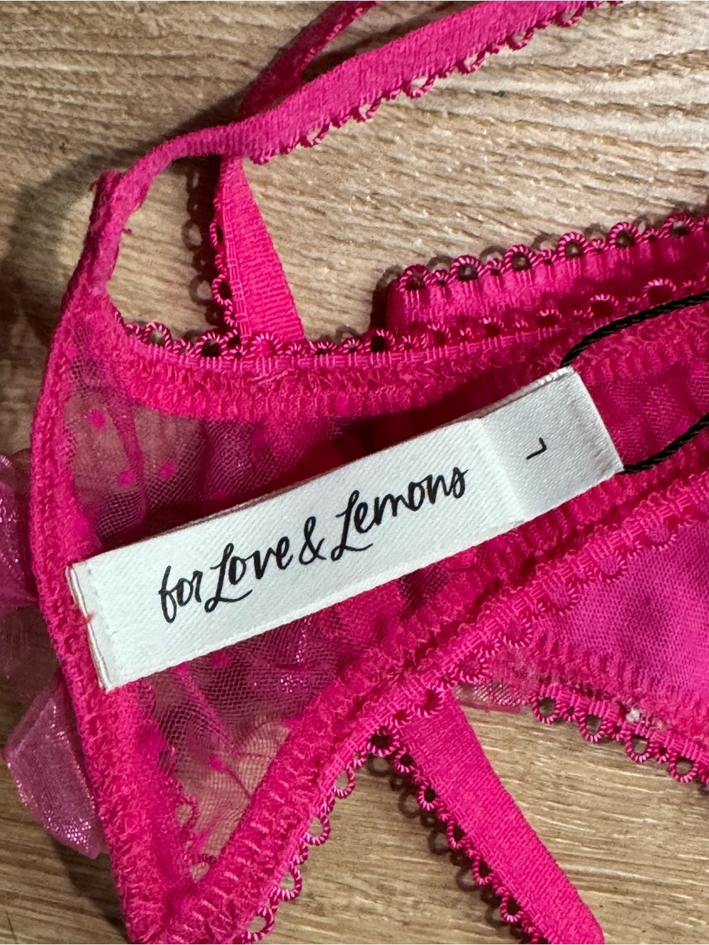 NEW For Love & Lemons Delicate Floral Lace Thong Size L Set of 3 - Picture 11 of 11